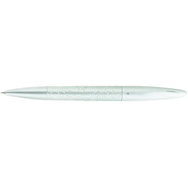 Twist-action ballpoint pen with fashionable styling and exquisite satin silver finish.... from ASI 67866 Logomark/Valumark
