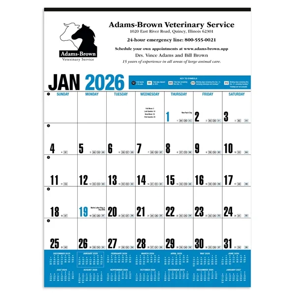 Yearly Record® Blue Calendar... from ASI 40480 Koozie Group / HotLine®