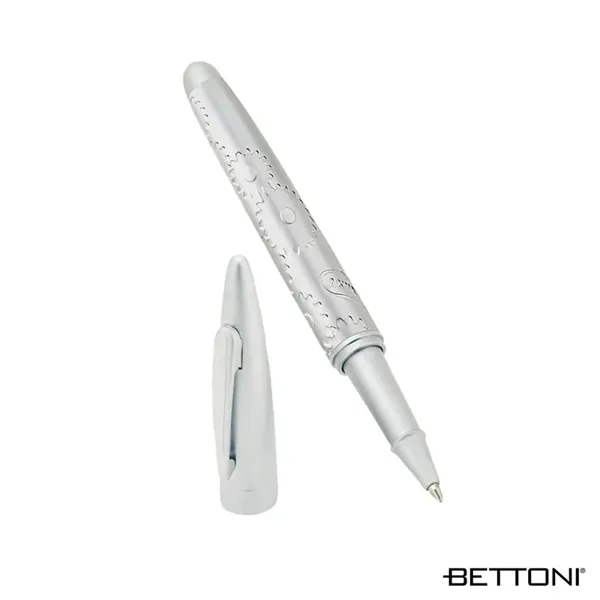Cap-off rollerball pen with satin silver finish, solid brass construction and... from ASI 67866 Logomark/Valumark
