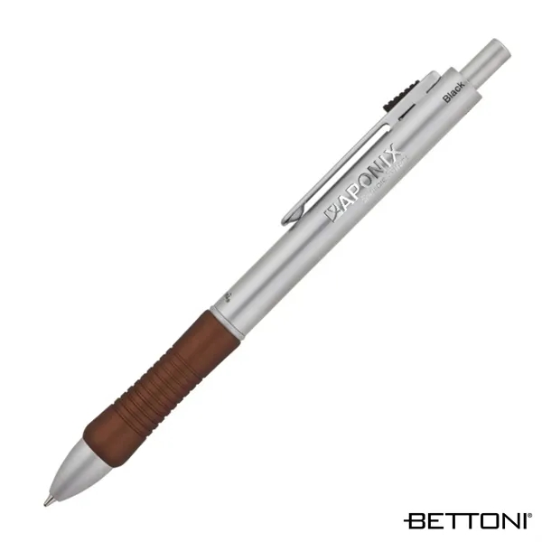 4-in-1 combo pen with solid brass construction, metallic rubberized grip, blue... from ASI 67866 Logomark/Valumark