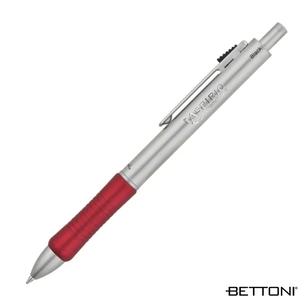 4-in-1 combo pen with solid brass construction, metallic rubberized grip, blue... from ASI 67866 Logomark/Valumark