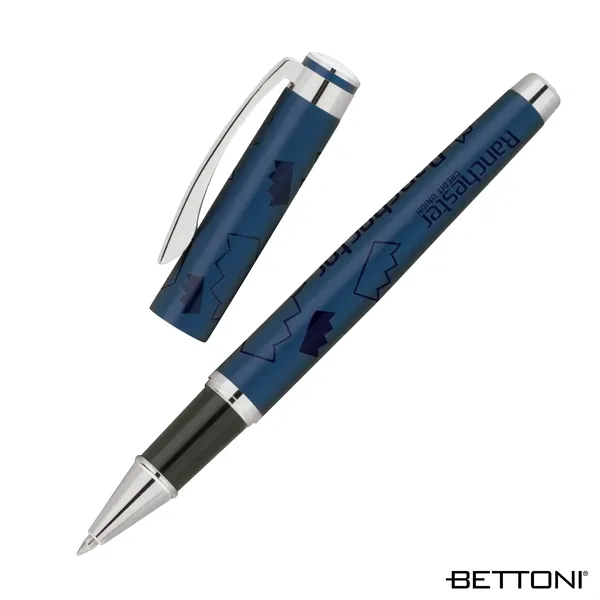 Rollerball pen with full wrap printed cap and barrel design, solid... from ASI 67866 Logomark/Valumark