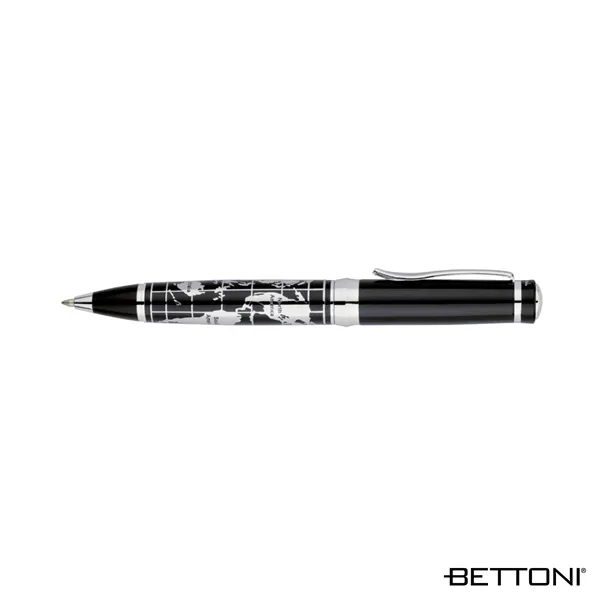 Twist action ballpoint pen with chrome world map barrel and chrome... from ASI 67866 Logomark/Valumark