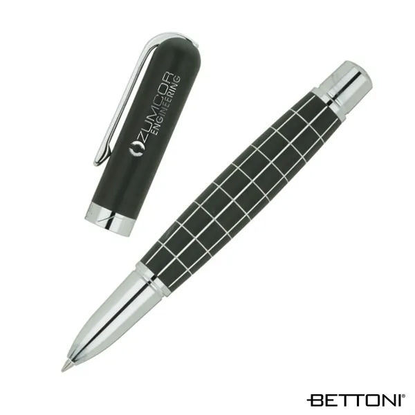 Rollerball pen with anodized finish and etched barrel design.... from ASI 67866 Logomark/Valumark