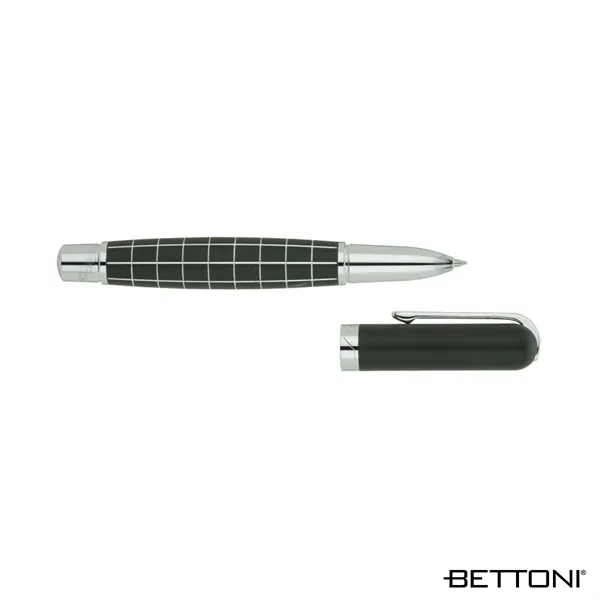 Rollerball pen with anodized finish and etched barrel design.... from ASI 67866 Logomark/Valumark