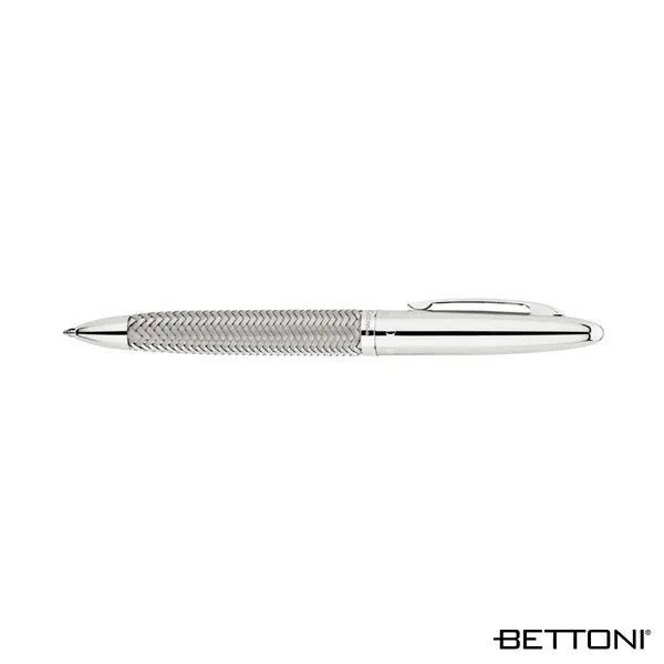 Solid brass ballpoint with 90 degree twist action mechanism, woven steel... from ASI 67866 Logomark/Valumark