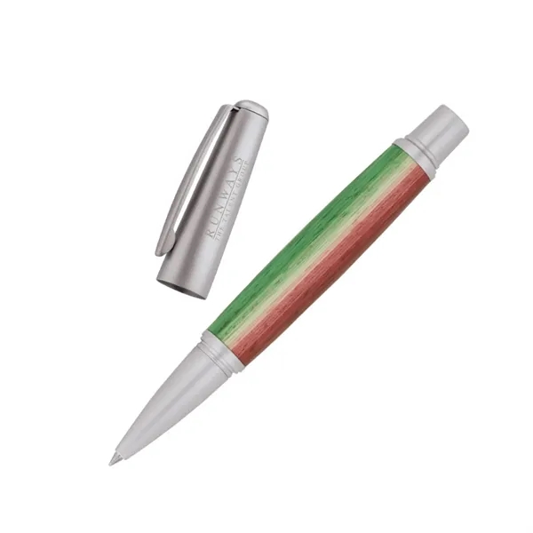 Rollerball pen with cap-off design, exciting barrel design choices, satin finish... from ASI 67866 Logomark/Valumark