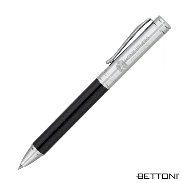 Brass ballpoint pen with twist-action mechanism, silver glass fiber or black... from ASI 67866 Logomark/Valumark