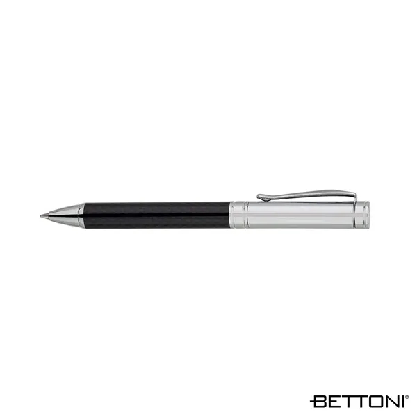 Brass ballpoint pen with twist-action mechanism, silver glass fiber or black... from ASI 67866 Logomark/Valumark