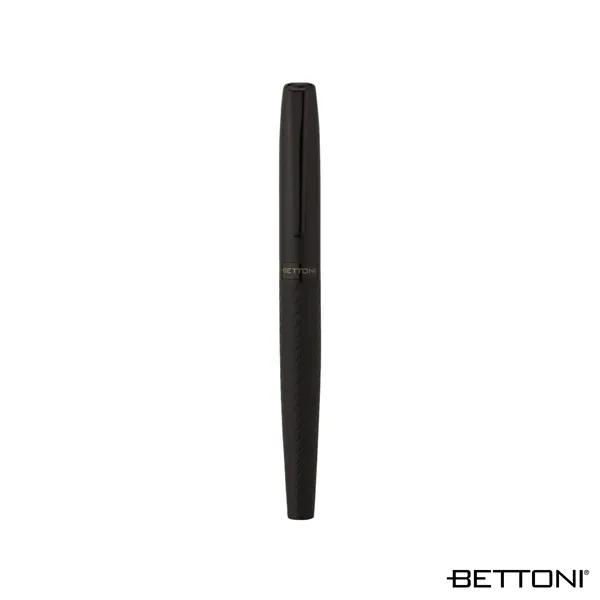 Steel  cap-off rollerball pen with matte black finish, gloss black... from ASI 67866 Logomark/Valumark