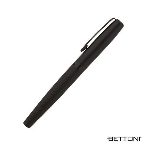 Steel  cap-off rollerball pen with matte black finish, gloss black... from ASI 67866 Logomark/Valumark