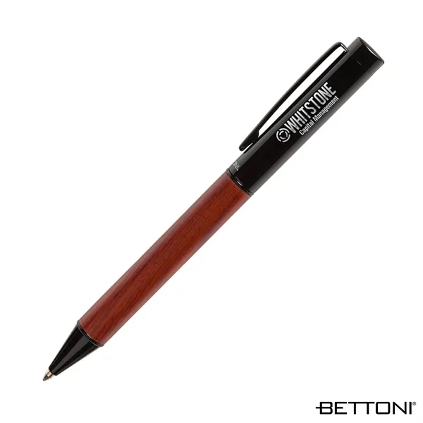 Twist action ballpoint pen with gloss black brass cap, rosewood barrel... from ASI 67866 Logomark/Valumark