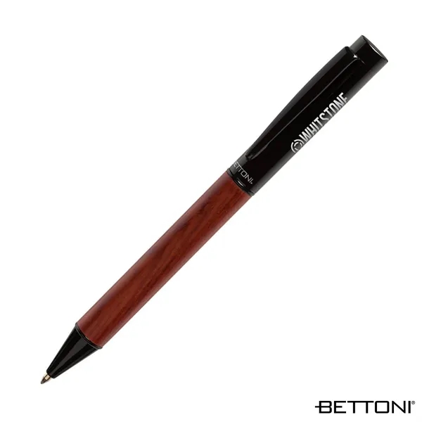Twist action ballpoint pen with gloss black brass cap, rosewood barrel... from ASI 67866 Logomark/Valumark