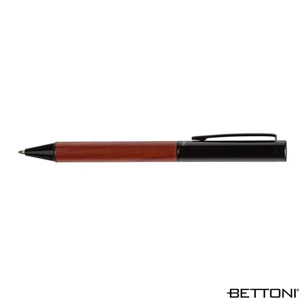 Twist action ballpoint pen with gloss black brass cap, rosewood barrel... from ASI 67866 Logomark/Valumark