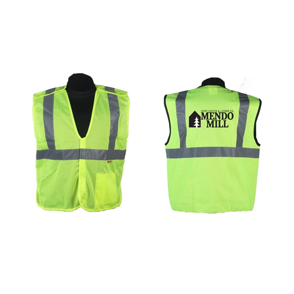 Green safety vest, ANSI class 2, (med-5xl), economy.  36/ctn. 18... from ASI 79951 Promosafe