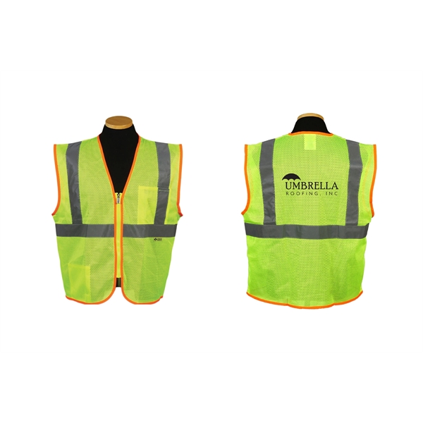 Green safety vest, ANSI class 2, (med-5xl), economy. 36/ctn. 18 lbs./ctn.... from ASI 79951 Promosafe