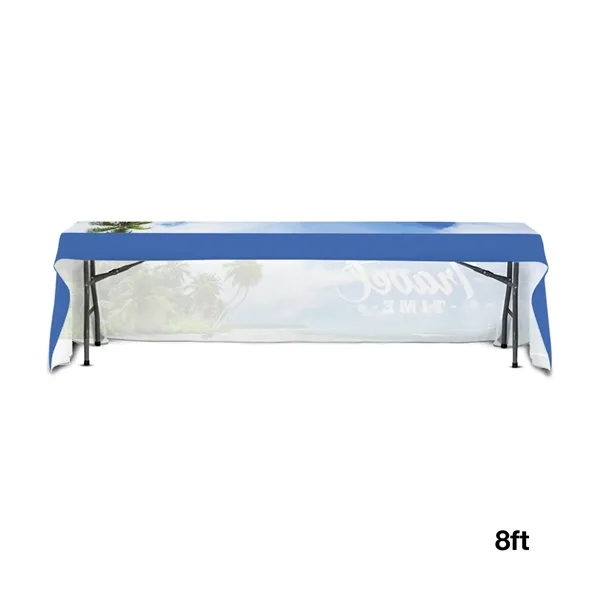 96" x 30" open back table throw made of 300D polyester... from ASI 67866 Logomark/Valumark
