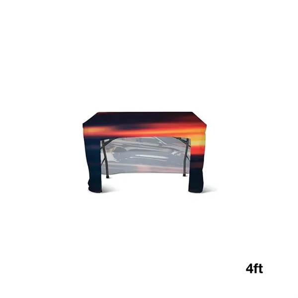 4' fitted table cover with open back, sewn corners, 300D polyester... from ASI 67866 Logomark/Valumark