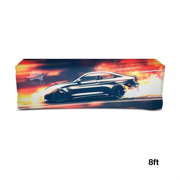 8' fitted table cover with open back, sewn corners, 300D polyester... from ASI 67866 Logomark/Valumark