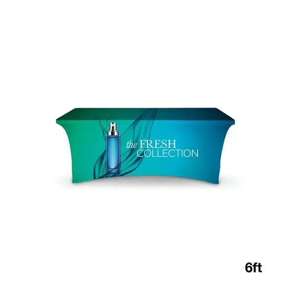 6' stretchable table cover made of 180g elastic polyester with full... from ASI 67866 Logomark/Valumark