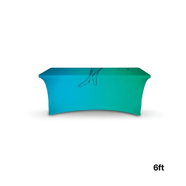 6' stretchable table cover made of 180g elastic polyester with full... from ASI 67866 Logomark/Valumark