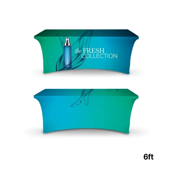 6' stretchable table cover made of 180g elastic polyester with full... from ASI 67866 Logomark/Valumark