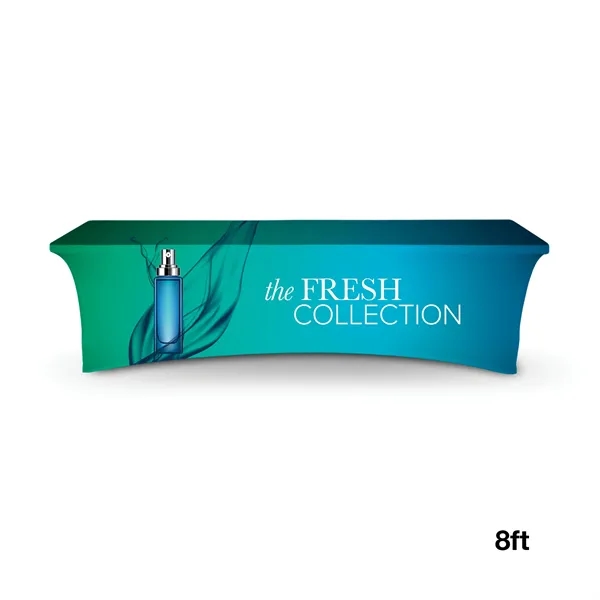 8' stretchable table cover made of 180g elastic polyester with full... from ASI 67866 Logomark/Valumark