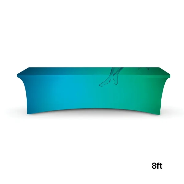 8' stretchable table cover made of 180g elastic polyester with full... from ASI 67866 Logomark/Valumark