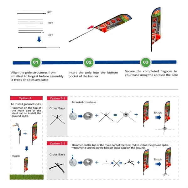 DisplaySplash 9' Double-Sided Custom Feather Flag... from ASI 67866 Logomark/Valumark