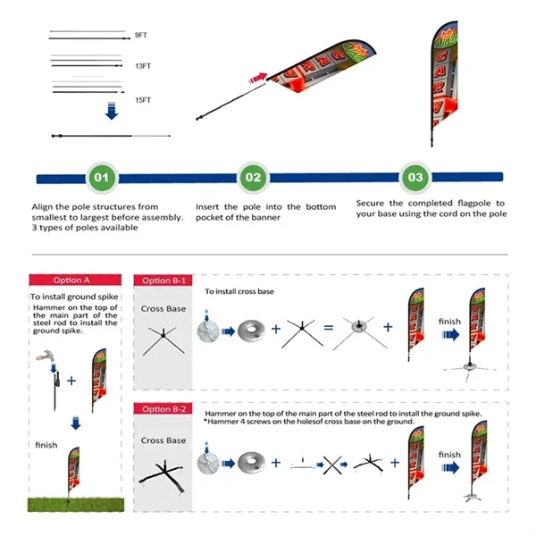 DisplaySplash 15' Double-Sided Custom Feather Flag... from ASI 67866 Logomark/Valumark