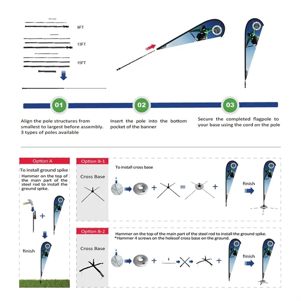 DisplaySplash 13' Double-Sided Custom Teardrop Flag... from ASI 67866 Logomark/Valumark