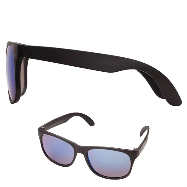 1.25" x 2.25" x 5.75" plastic sunglasses with mirrored lenses with... from ASI 67866 Logomark/Valumark / Valumark™