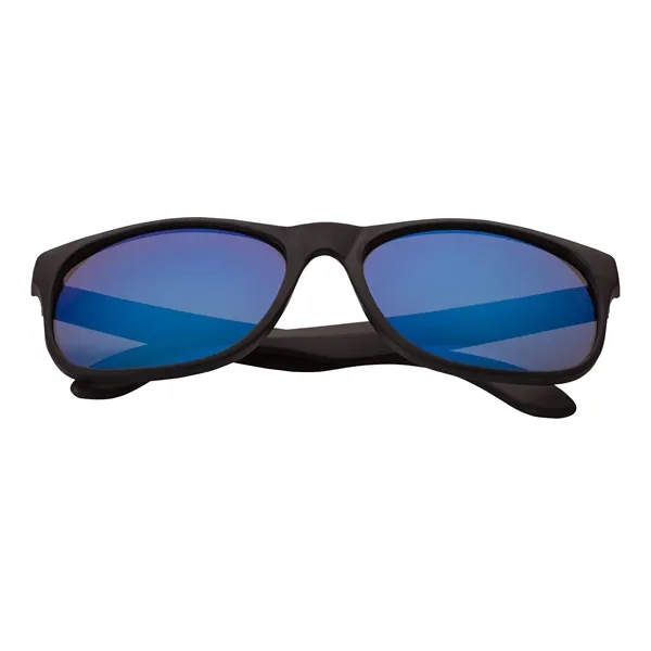 1.25" x 2.25" x 5.75" plastic sunglasses with mirrored lenses with... from ASI 67866 Logomark/Valumark / Valumark™