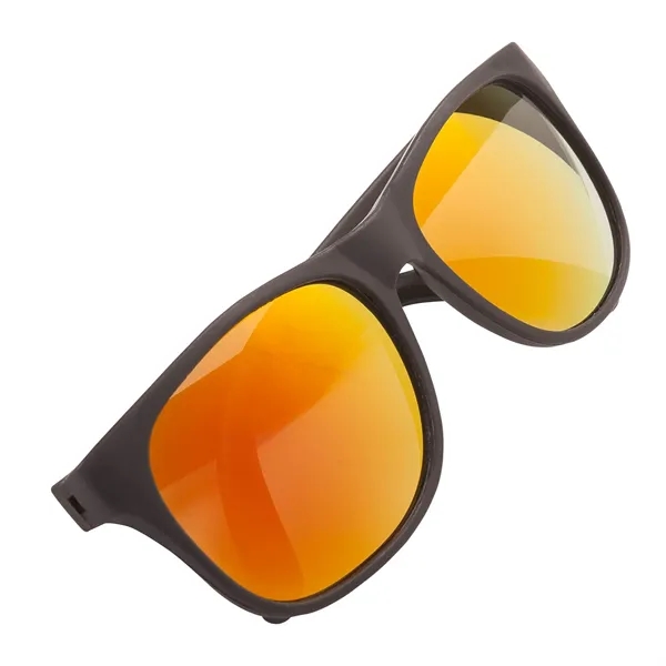 1.25" x 2.25" x 5.75" plastic sunglasses with mirrored lenses with... from ASI 67866 Logomark/Valumark / Valumark™