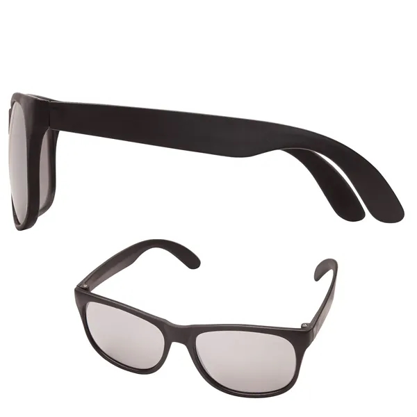 1.25" x 2.25" x 5.75" plastic sunglasses with mirrored lenses with... from ASI 67866 Logomark/Valumark / Valumark™