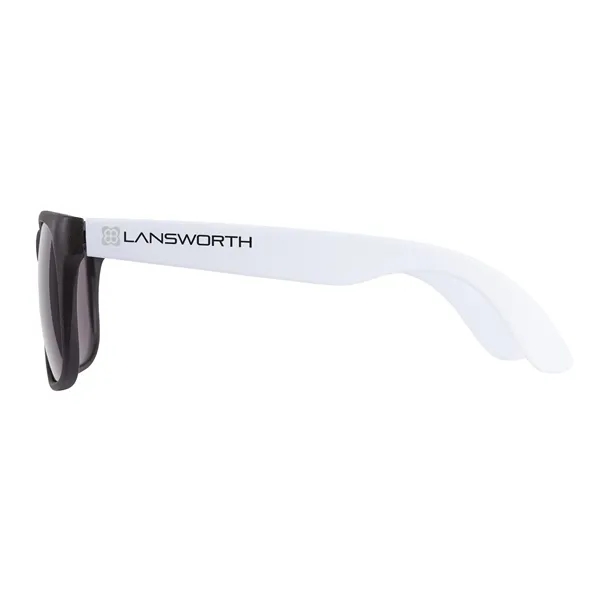1.75" x 1.94" x 5.5" polycarbonate flare two-tone sunglasses with 100%... from ASI 67866 Logomark/Valumark / Valumark™