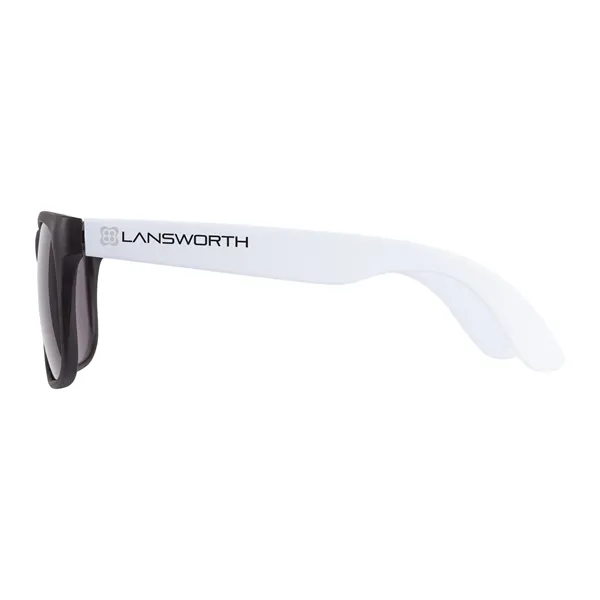 1.75" x 1.94" x 5.5" polycarbonate flare two-tone sunglasses with 100%... from ASI 67866 Logomark/Valumark / Valumark™