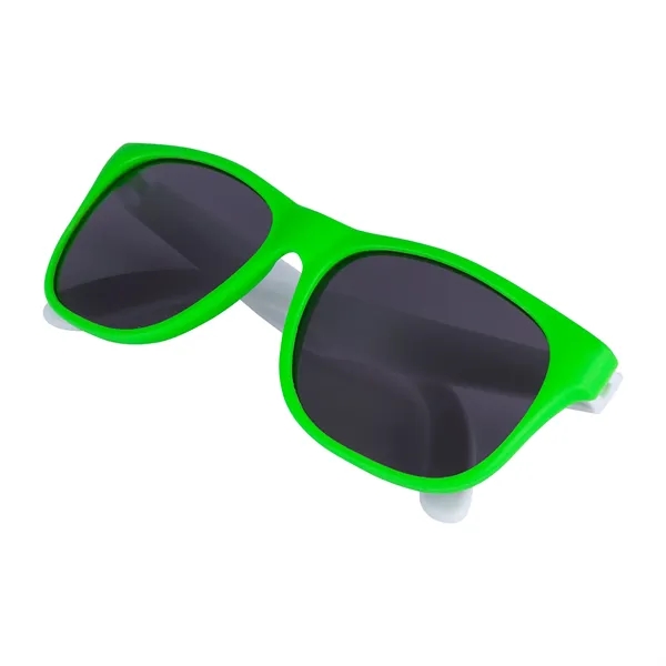 1.75" x 1.94" x 5.5" polycarbonate flare two-tone sunglasses with 100%... from ASI 67866 Logomark/Valumark / Valumark™