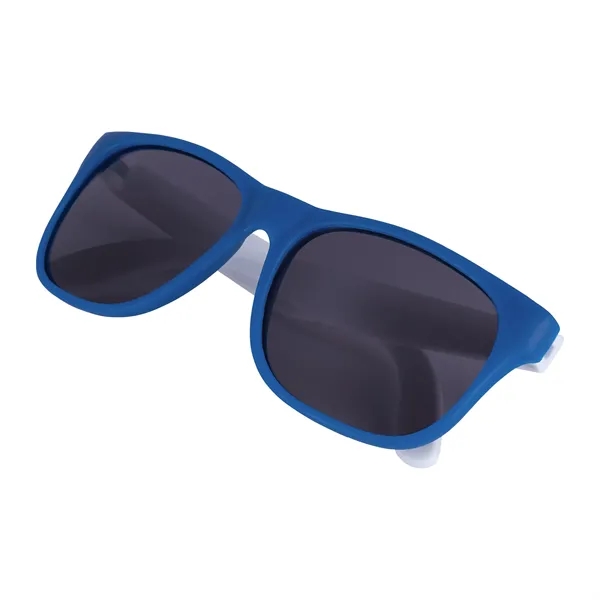 1.75" x 1.94" x 5.5" polycarbonate flare two-tone sunglasses with 100%... from ASI 67866 Logomark/Valumark / Valumark™
