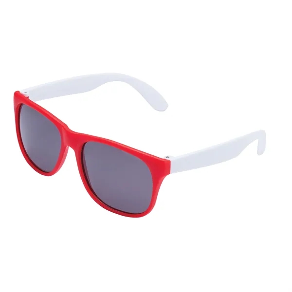 1.75" x 1.94" x 5.5" polycarbonate flare two-tone sunglasses with 100%... from ASI 67866 Logomark/Valumark / Valumark™