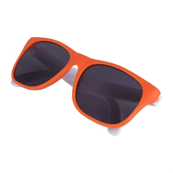 1.75" x 1.94" x 5.5" polycarbonate flare two-tone sunglasses with 100%... from ASI 67866 Logomark/Valumark / Valumark™