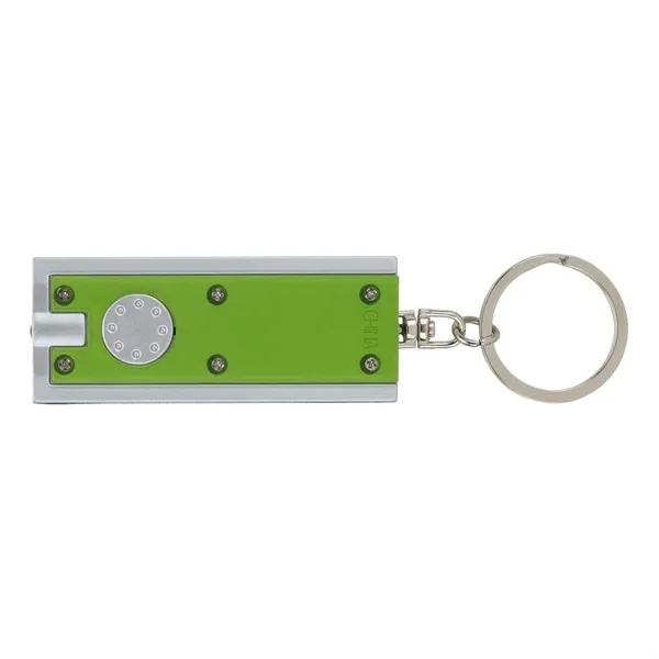 0.38" x 3.75" x 1" Ester plastic keychain with LED flashlight... from ASI 67866 Logomark/Valumark / Valumark™
