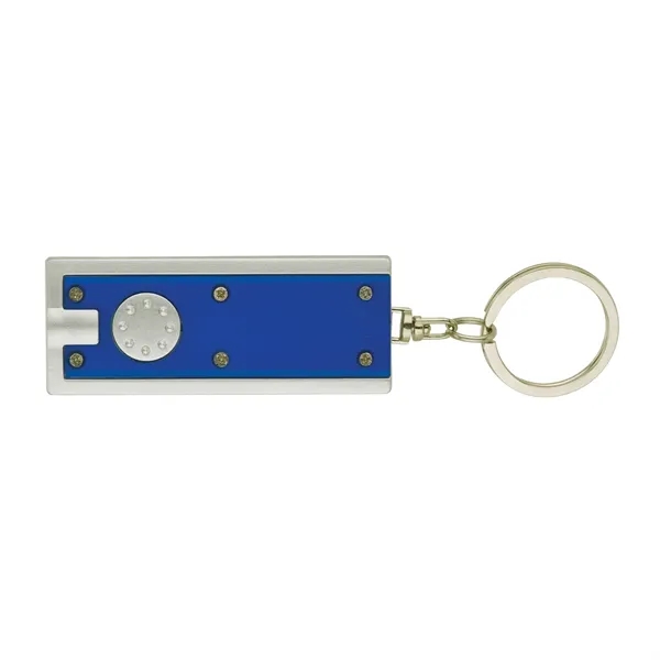 0.38" x 3.75" x 1" Ester plastic keychain with LED flashlight... from ASI 67866 Logomark/Valumark / Valumark™