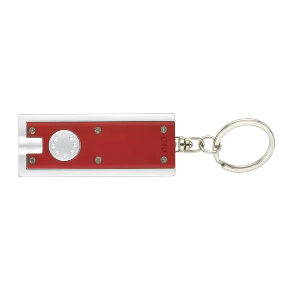0.38" x 3.75" x 1" Ester plastic keychain with LED flashlight... from ASI 67866 Logomark/Valumark / Valumark™