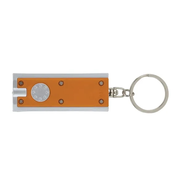 0.38" x 3.75" x 1" Ester plastic keychain with LED flashlight... from ASI 67866 Logomark/Valumark / Valumark™