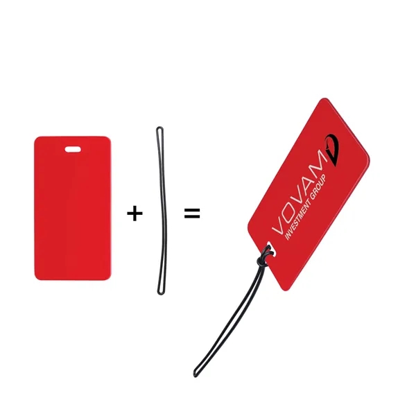 0.06" x 2.12" x 4.38" Varo luggage tag with pull-through strap;... from ASI 67866 Logomark/Valumark / Valumark™