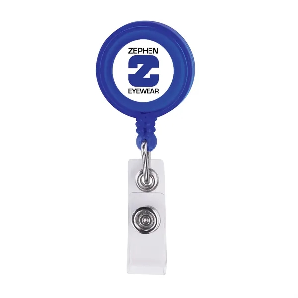 0.75" x 3.38" x 1.25" Delfino retractable round badge holder with... from ASI 67866 Logomark/Valumark