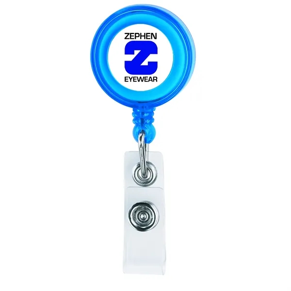 0.75" x 3.38" x 1.25" Delfino retractable round badge holder with... from ASI 67866 Logomark/Valumark