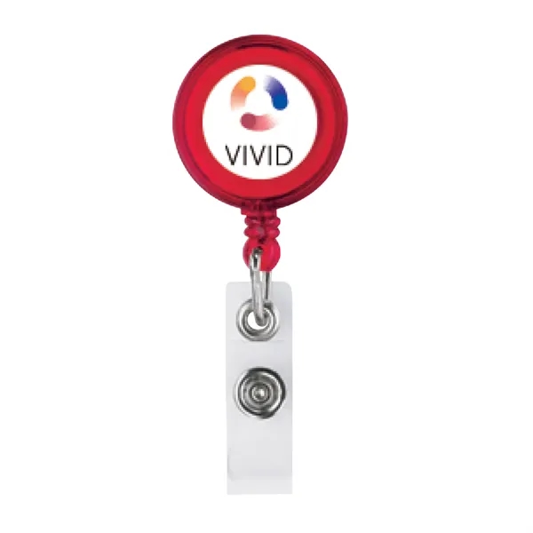 0.75" x 3.38" x 1.25" Delfino retractable round badge holder with... from ASI 67866 Logomark/Valumark