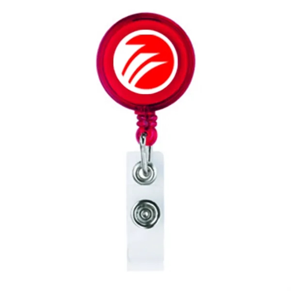 0.75" x 3.38" x 1.25" Delfino retractable round badge holder with... from ASI 67866 Logomark/Valumark